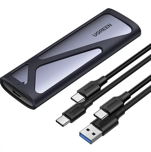 Ugreen M2 Case Ssd Usb-c Nvme Pcie Sata Dual Protocol 10gbps Gris Oscuro