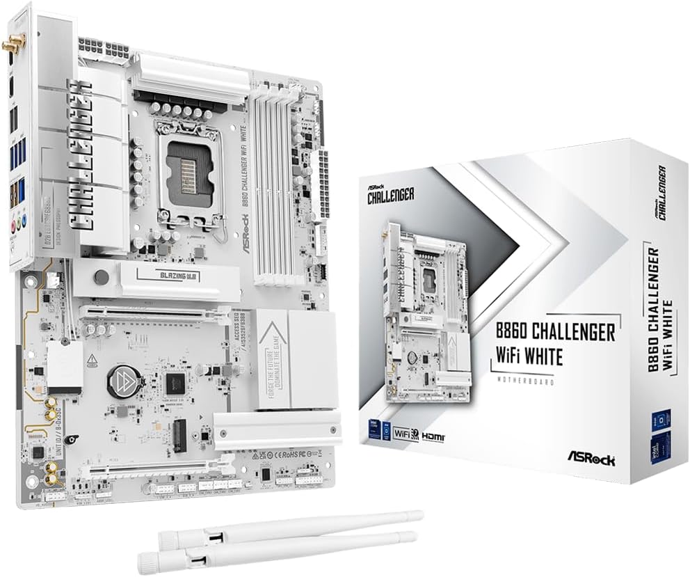ASRock B860 Challenger WiFi White · Intel LGA1851 ATX