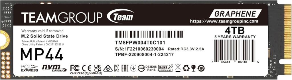 TEAMGROUP MP44 4 TB · NVMe PCIe 4.0